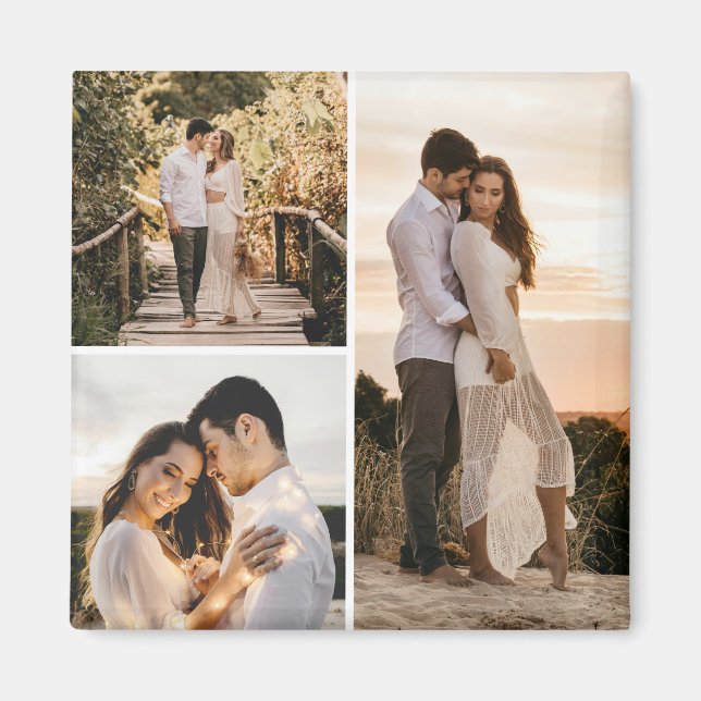Create Your Own 3 Photo Collage Magnet (Front)