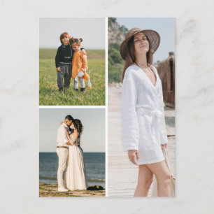 Create Your Own 3 Photo Collage Postcard