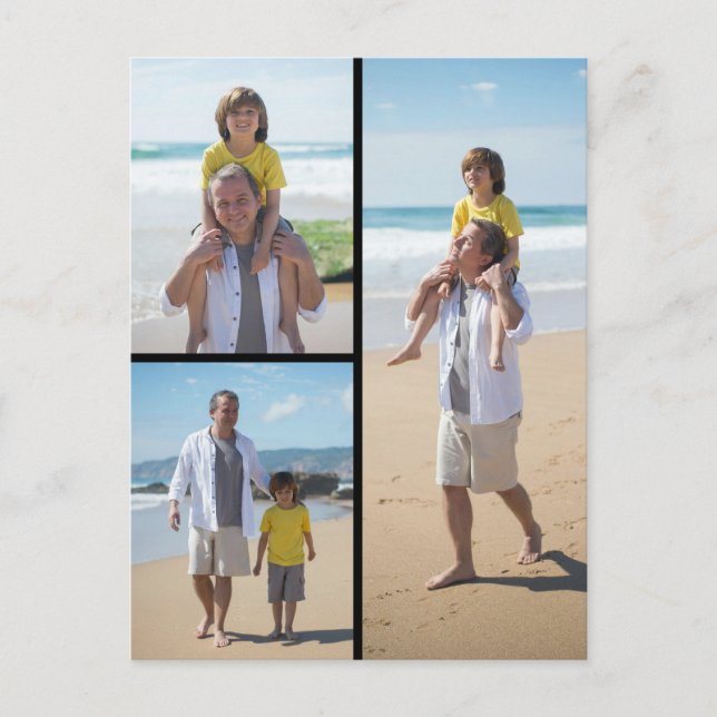 Create Your Own 3 Photo Collage  Postcard (Front)