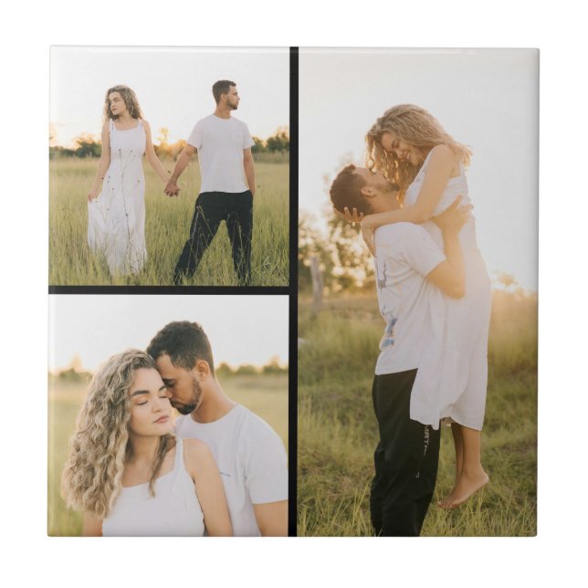 Create Your Own 3 Photo Collage Tile (Front)