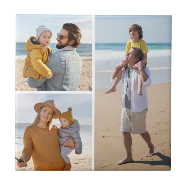 Create Your Own 3 Photo Collage Tile (Front)