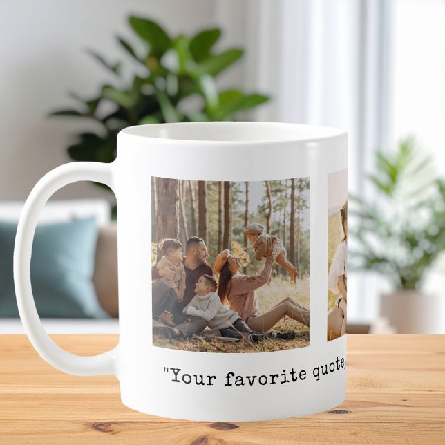 Create Your Own 3 Photo Custom Quote Coffee Mug (Creator Uploaded)
