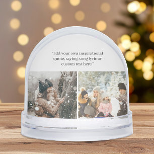 Create Your Own 3 Photo With Quote Snowglobe
