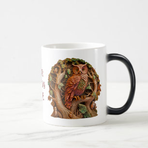 Create Your Own 3D Faux Bois Carved Wood Owl Magic Mug