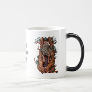 Create Your Own 3D Faux Bois Carved Wood Wolf Magic Mug