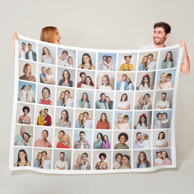 Create Your Own 48 Photo Collage Fleece Blanket (In Situ)