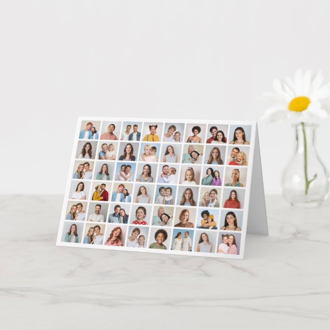 Create Your Own 48 Photo Collage Greeting Card (Small Plant)