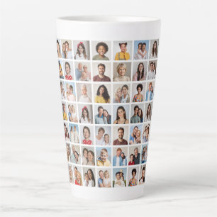 Create Your Own 49 Photo Collage Latte Mug