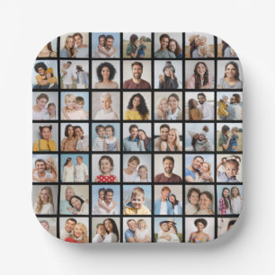 Create Your Own 49 Photo Collage Paper Plate