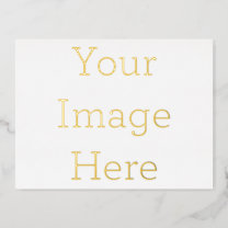 Create Your Own 4.25" x 5.6" Gold Foil Postcard