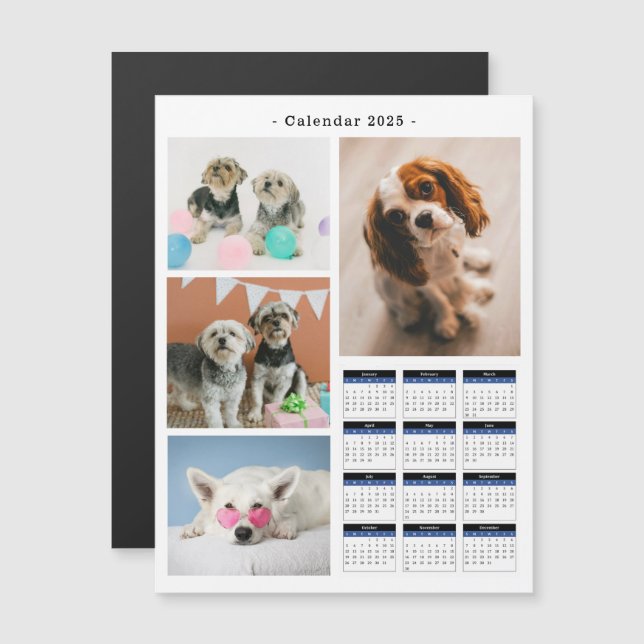 Create Your Own 4 Pet Photo Collage 2025 Calendar  (Front/Back)