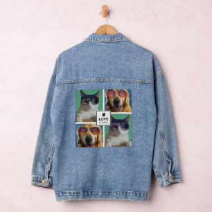 Create Your Own 4 Pet Photo Collage Denim Jacket