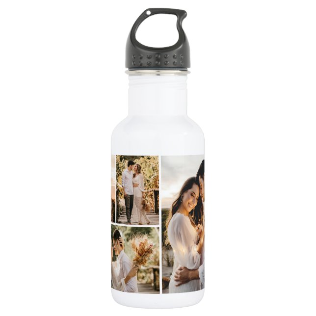 Create Your Own 4 Photo Collage 532 Ml Water Bottle (Front)
