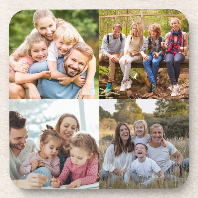 Create your Own 4 Photo Collage  Coaster (Front)