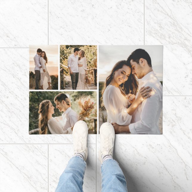 Create Your Own 4 Photo Collage Doormat (Indoor)