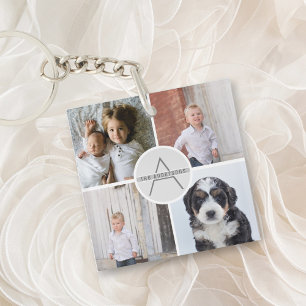 Create Your Own 4 Photo Collage Instagram Monogram Keychain