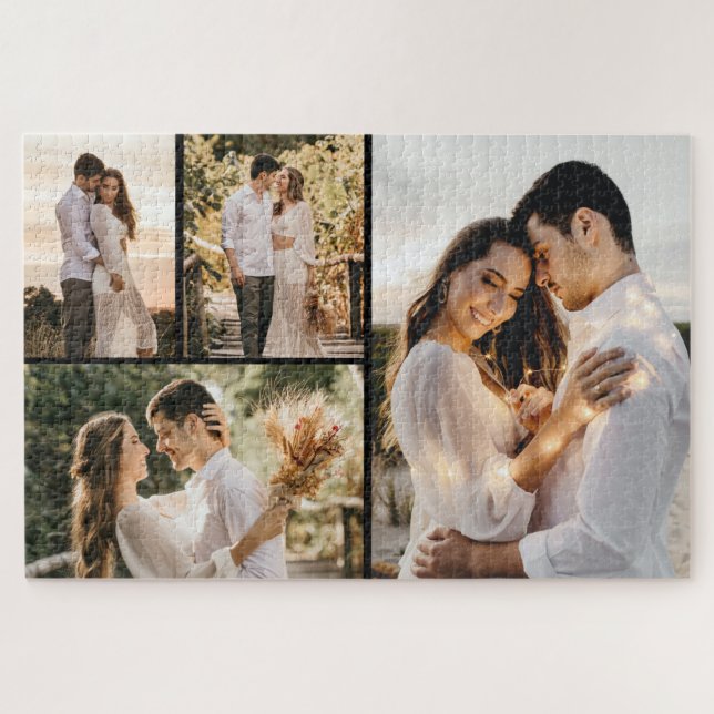 Create Your Own 4 Photo Collage Jigsaw Puzzle (Horizontal)