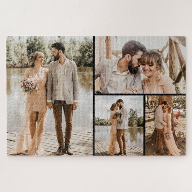 Create Your Own 4 Photo Collage Jigsaw Puzzle (Horizontal)