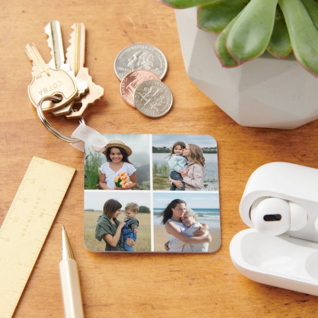 Create Your Own 4 Photo Collage Keychain (Desk)