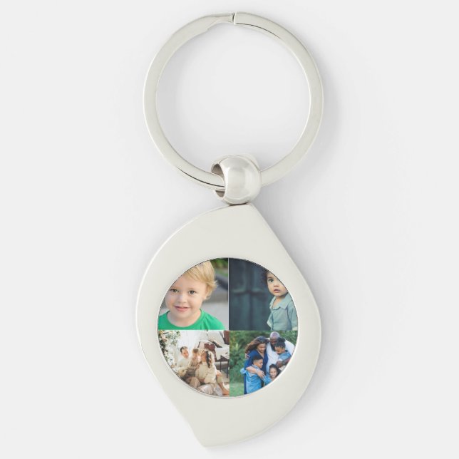 Create Your Own 4 Photo Collage Keychain (Front)