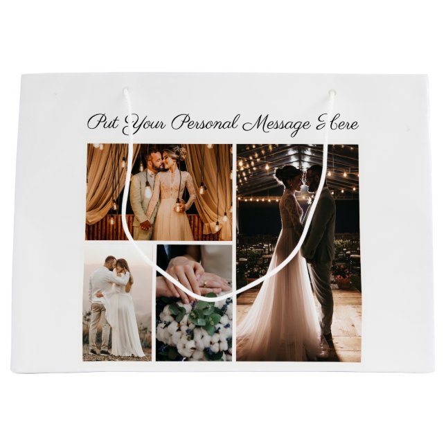 Create Your Own 4 Photo Collage Large Gift Bag (Front)