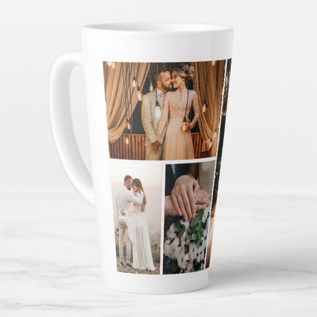 Create Your Own 4 Photo Collage Latte Mug (Left Angle)