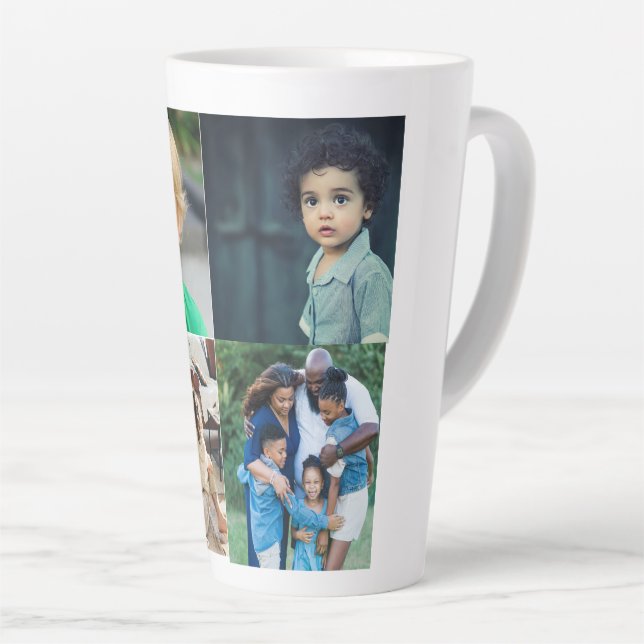 Create Your Own 4 Photo Collage Latte Mug (Right Angle)