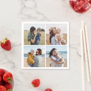 Create Your Own 4 Photo Collage Napkin