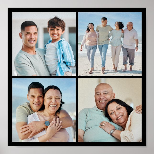 Create Your Own 4 Photo Collage Poster (Front)
