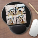 Create Your Own 4 Photo Collage - Script Name Gel Mouse Pad<br><div class="desc">Use up to four square or selfie phone photos to create a unique and personal gift. Or you can keep the hipster puppy and make a trendy keepsake. If you need to adjust the pictures,  click on the customize tool to make changes.</div>