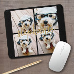 Create Your Own 4 Photo Collage - Script Name Mouse Pad<br><div class="desc">Use up to four square or selfie phone photos to create a unique and personal gift. Or you can keep the hipster puppy and make a trendy keepsake. If you need to adjust the pictures,  click on the customize tool to make changes.</div>