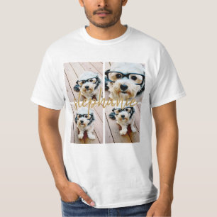 Create Your Own 4 Photo Collage - Script Name T-Shirt