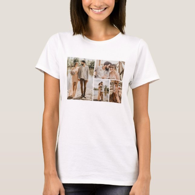 Create Your Own 4 Photo Collage T-Shirt (Front)