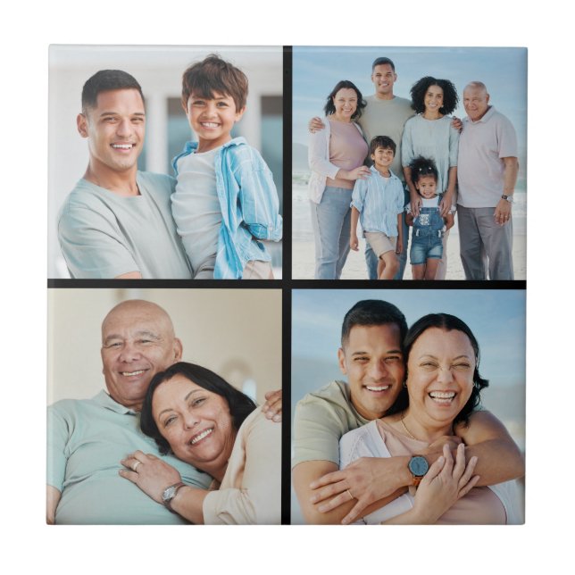 Create Your Own 4 Photo Collage Tile (Front)