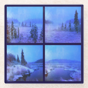 Create Your Own 4 Photo Square Glass Coaster