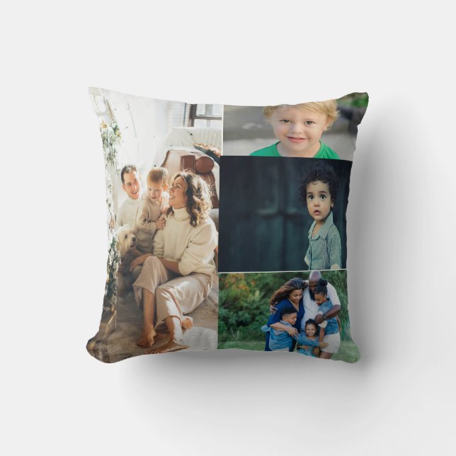 Create Your Own 4 photo Throw Pillow (Front)