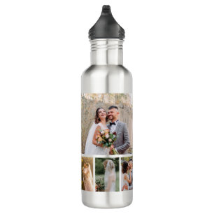 Create Your Own 4 Photo Wedding Collage 710 Ml Water Bottle