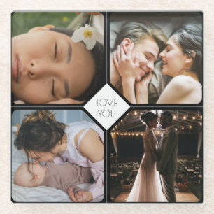 Create Your Own 4 photos Glass Coaster