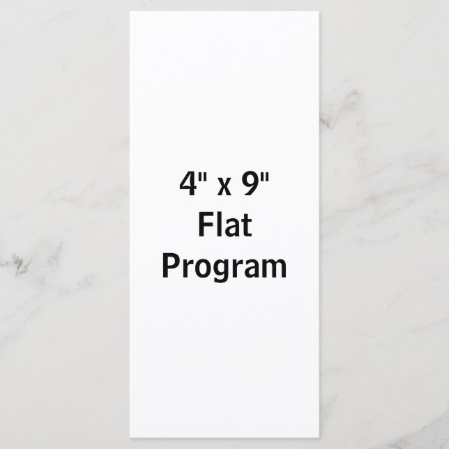 Create Your Own 4" x 9" Flat Program (Front)