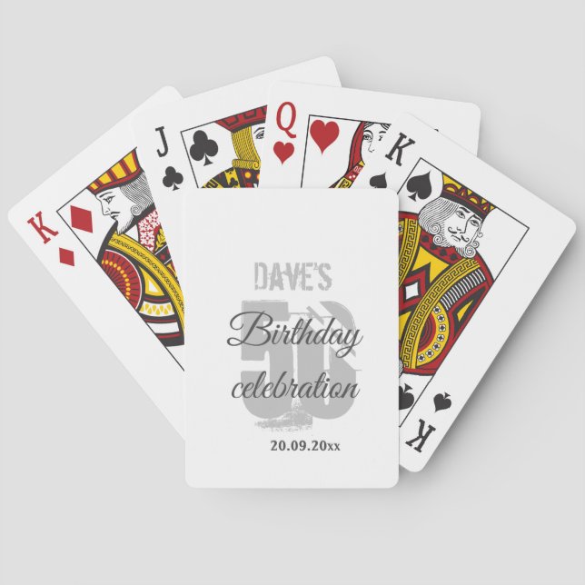 Create Your Own 50th Any Birthday White Playing Cards (Back)