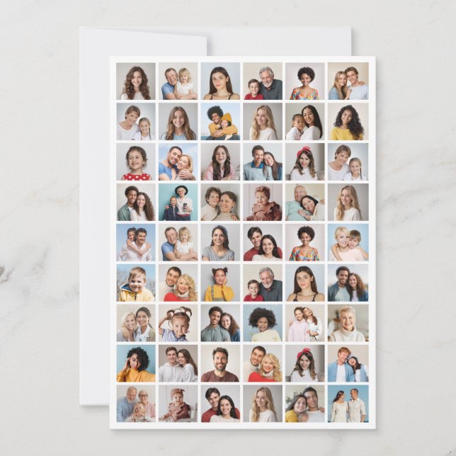 Create Your Own 54 Photo Collage Note Card (Front)
