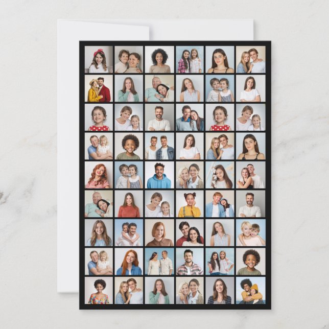 Create Your Own 54 Photo Collage Note Card (Front)
