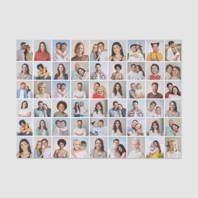 Create Your Own 54 Photo Collage Tissue Paper (Front)