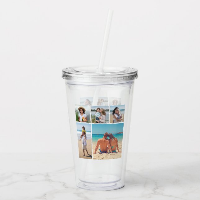 Create Your Own 5 Photo Collage Acrylic Tumbler (Back)