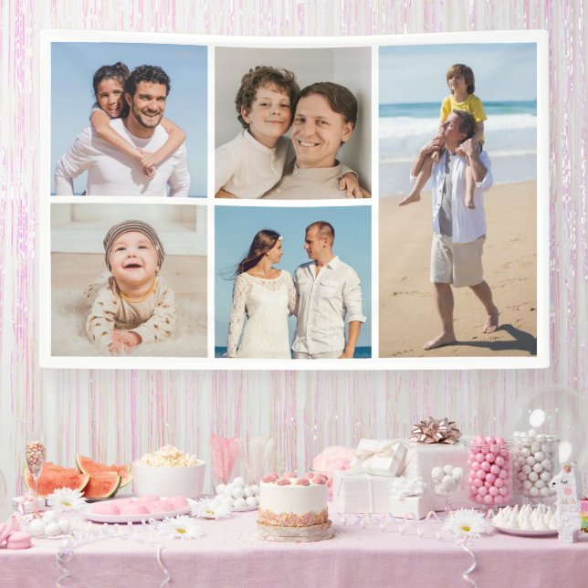Create Your Own 5 Photo Collage Banner (Party)