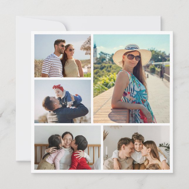 Create Your Own 5 Photo Collage Card (Front)