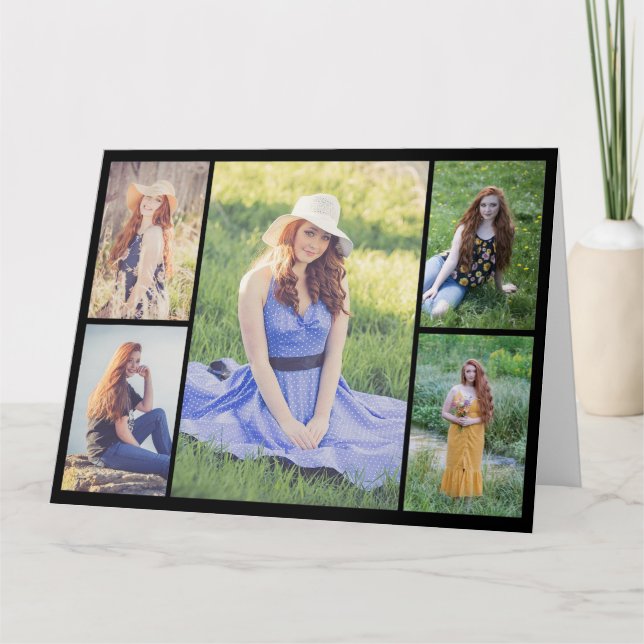 Create Your Own 5 Photo Collage Card (Front)