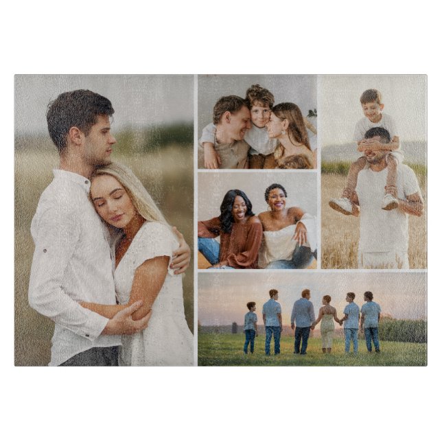 Create Your Own 5 Photo Collage Cutting Board (Front)