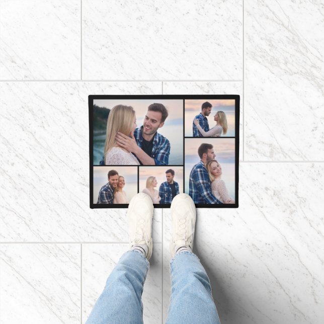 Create Your Own 5 Photo Collage Doormat (Indoor)