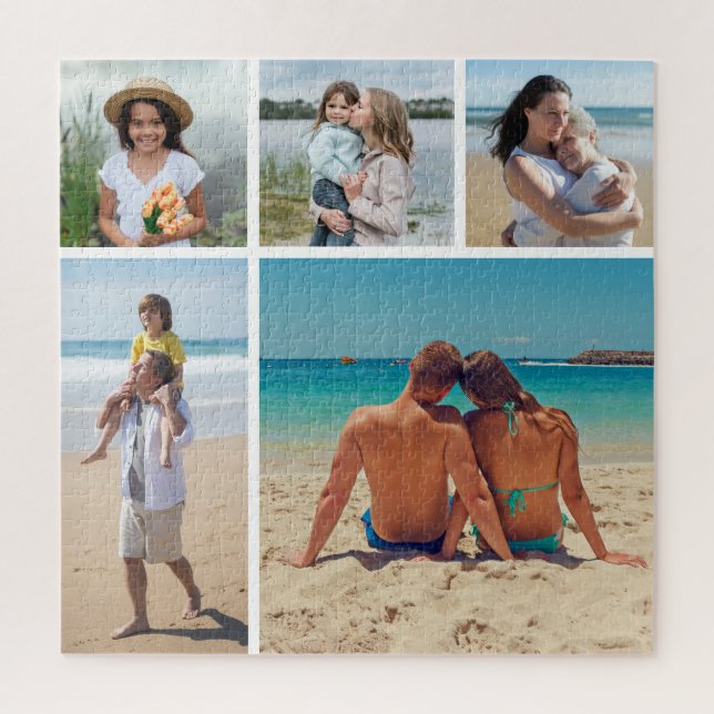 Create Your Own 5 Photo Collage Jigsaw Puzzle (Vertical)
